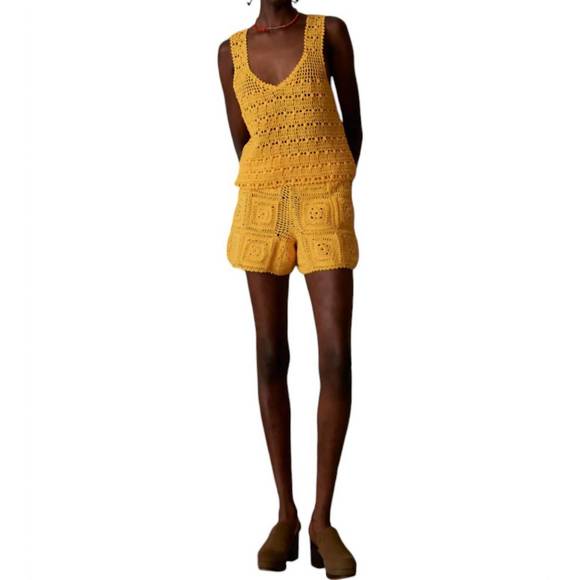 NEW ALL THAT REMAINS auri shorts in yellow - Picture 1 of 3